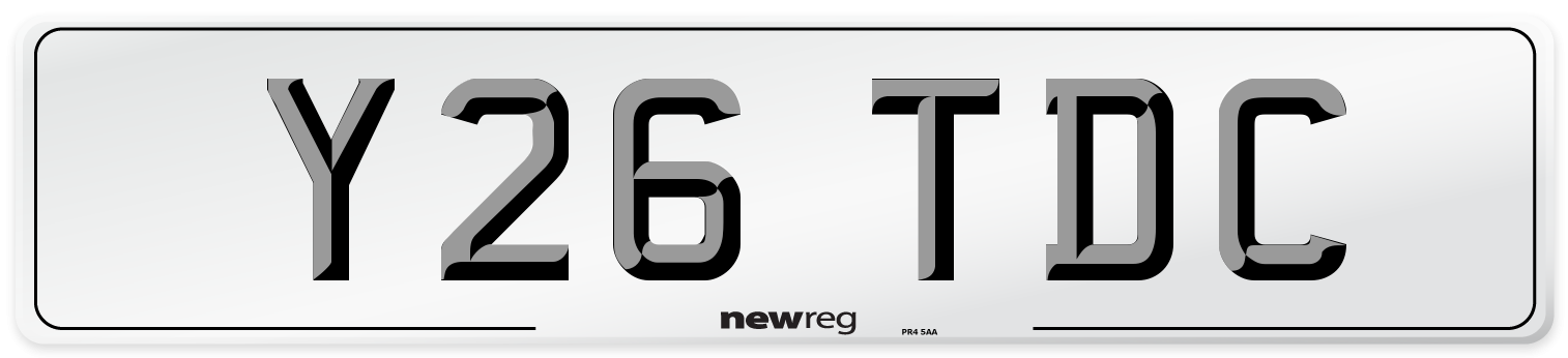 Y26 TDC Number Plate from New Reg